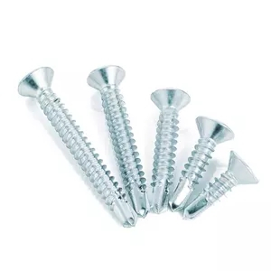 Selbstbohrende Schraube mit flachem Kreuzschlitz, Kohlenstoffstahl, verzinkt, Cr3 